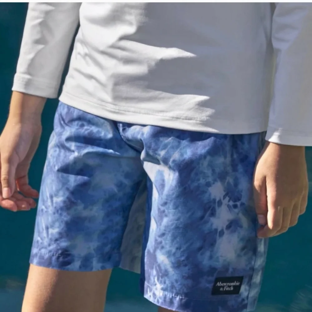 Abercrombie kids Blue Tie-Dye Swim Trunks
